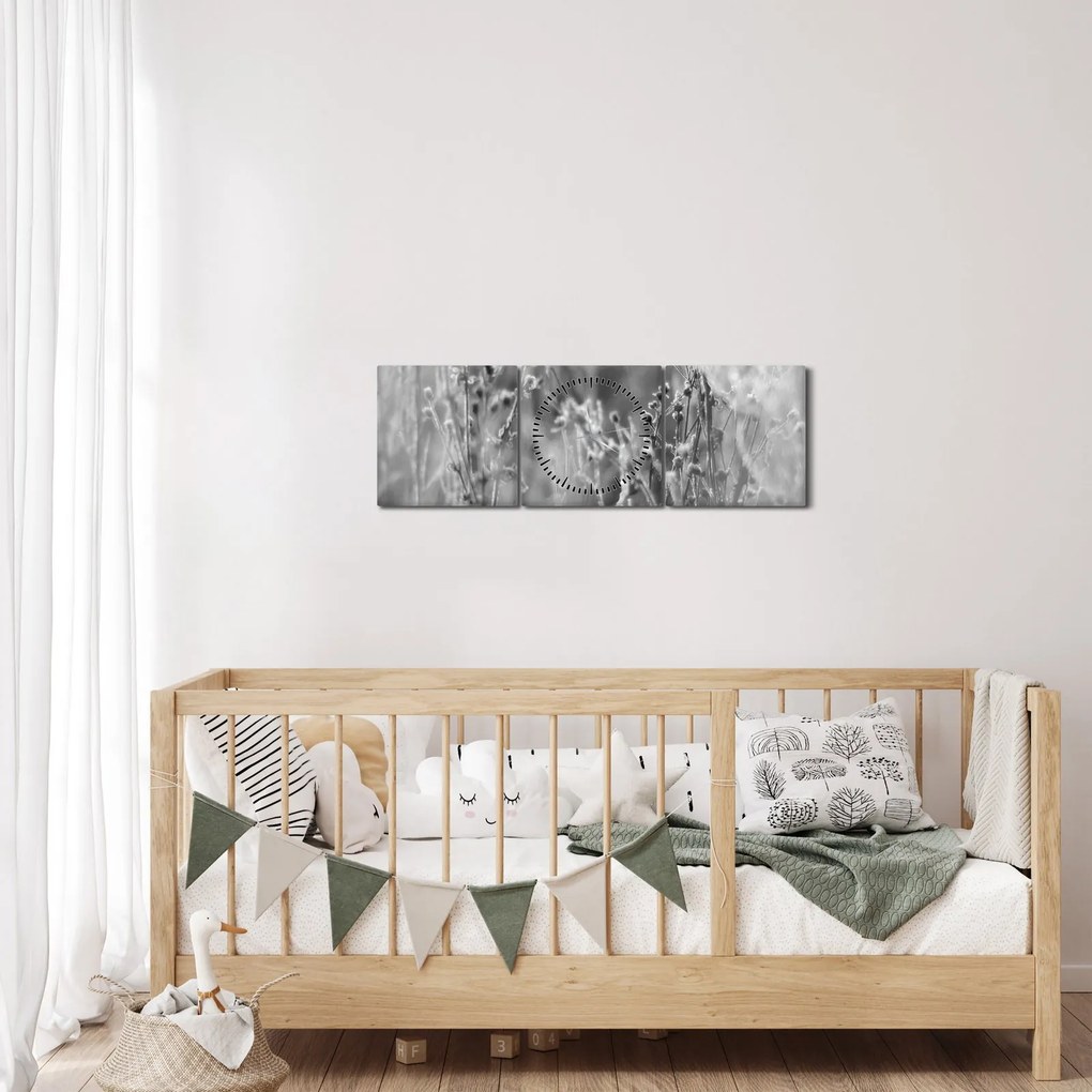 Obraz - Divoká lúka (s hodinami) (90x30 cm)