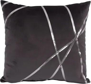 Dekoračný vankúš Vanessa 45x45 cm, antracitovými s pruhmi%