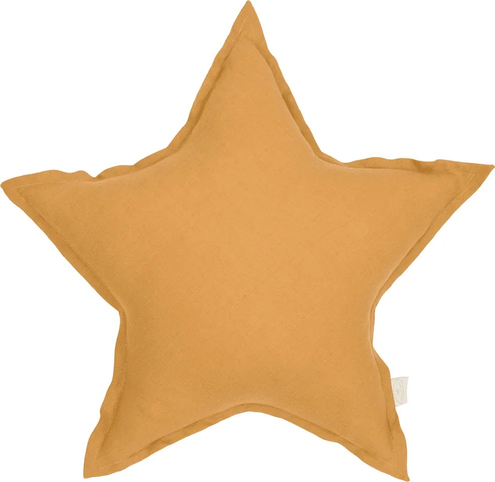 Ľanový vankúš hviezda karamelová 50 cm