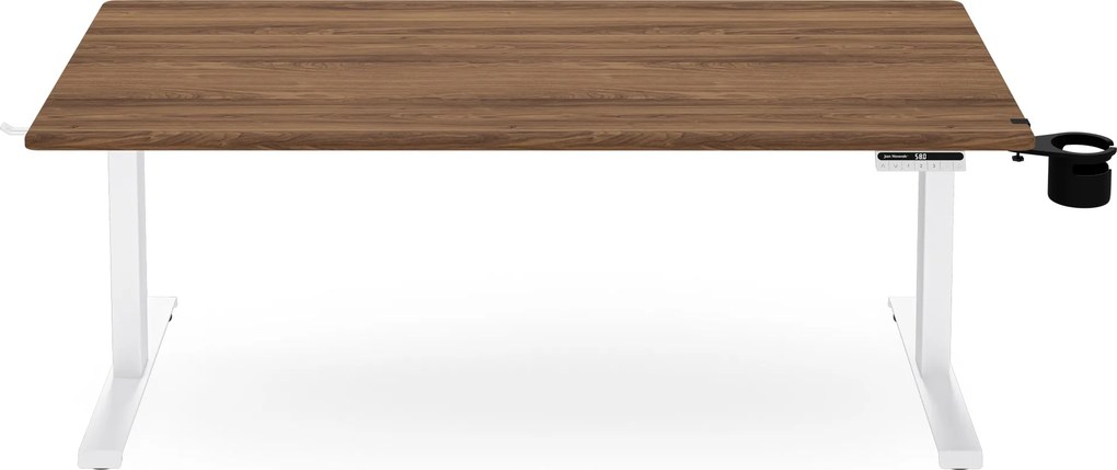 Elektrický stôl s nastaviteľnou výškou ergonomický biely/orech,1600x800 mm: ARIA
