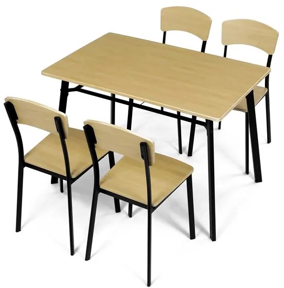 Autronic BONTEC Jedálenský set so 4 stoličkami, 110x70x76cm, mdf, dub, AUT-O2222 OAK Farba: Prírodné