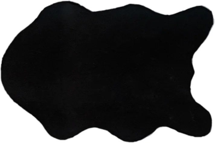 Umelá kožušina, čierna, 60x90, RABIT TYP 1