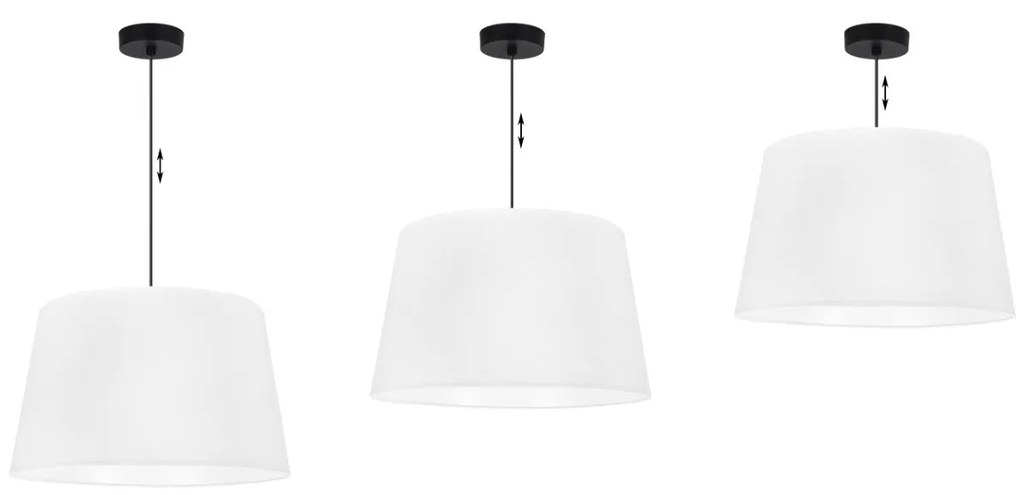 Závesné svietidlo Gaja, 1x biele textilné tienidlo, (fi 44cm), b