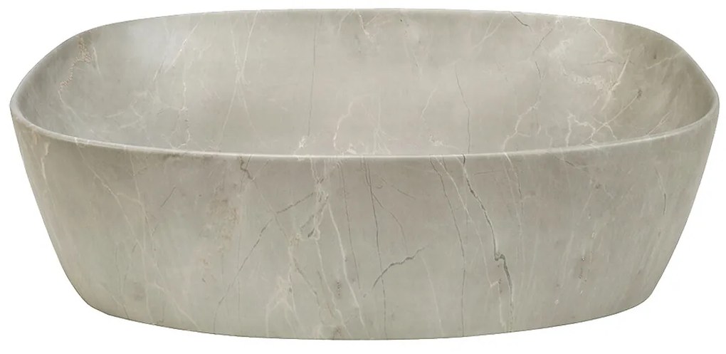 Súprava keramického umývadla na dosku a výpuste Anna 50 cm hnedo-béžový kameň