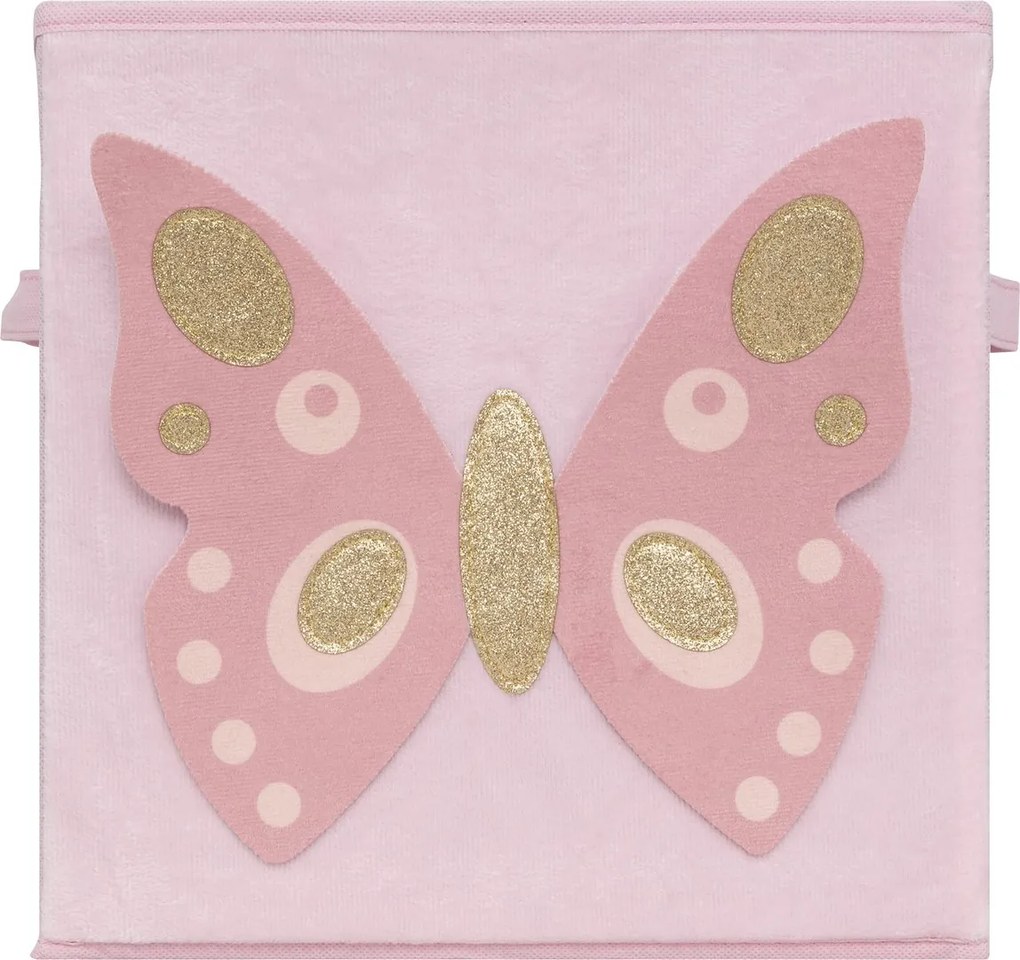 Úložný box Butterfly, 29x29x29 cm, ružová