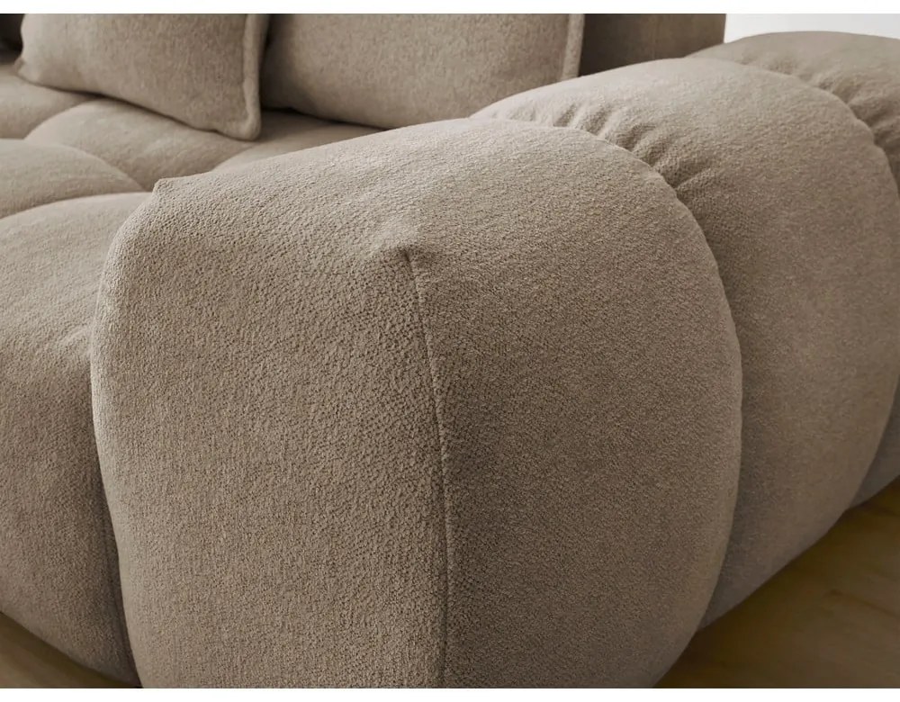 Taupe ženilková rozkladacia/s úložným priestorom rohová pohovka (ľavý roh/do L) Everest – Bobochic Paris