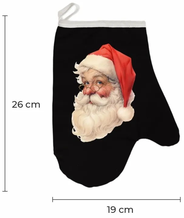 Vianočná kuchynská rukavica Mikuláš EMI, sivá