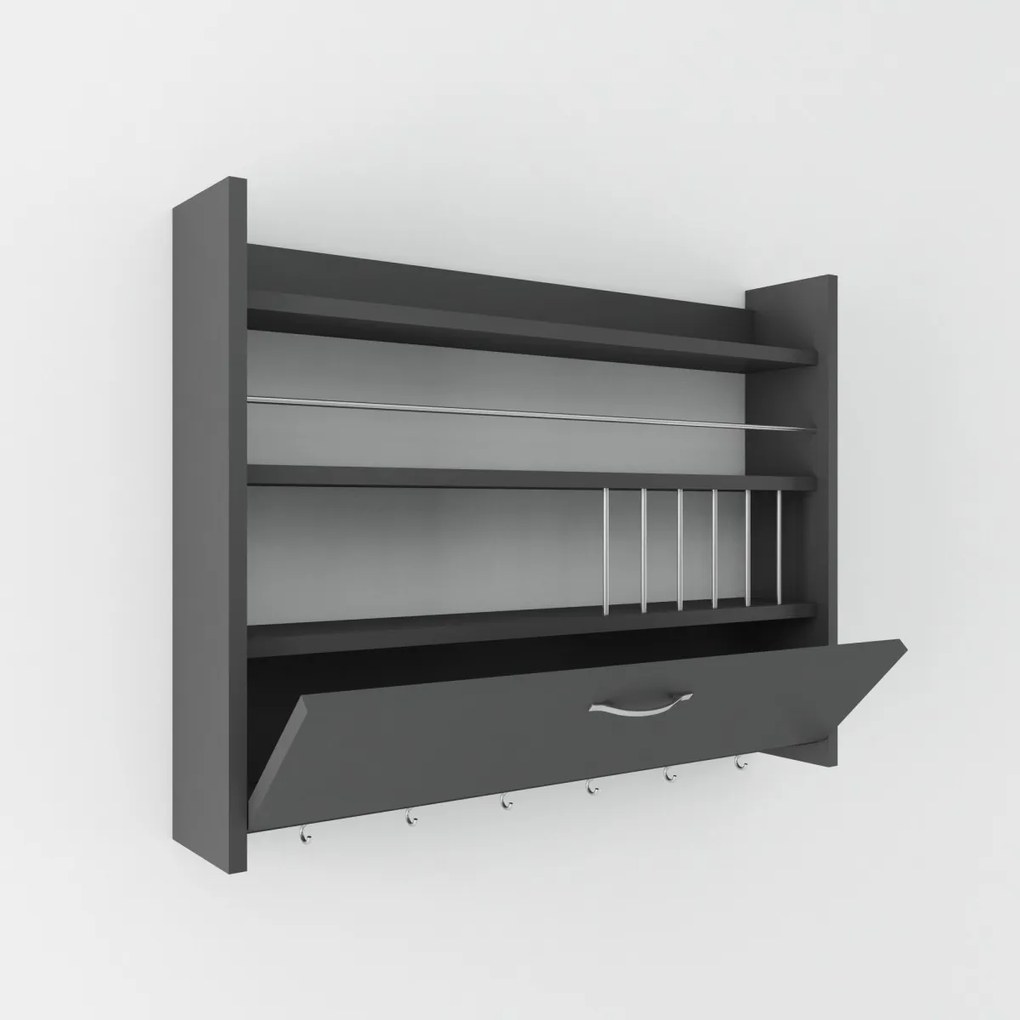 Kuchynská polica Knott 85 cm antracitová