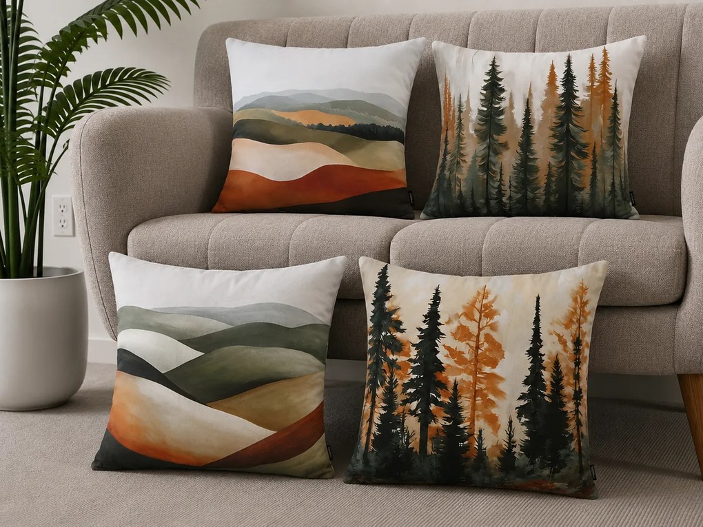 XPOSE® Set obliečok na vankúš PANORAMA (digitálna tlač) 43x43 cm - set 4ks