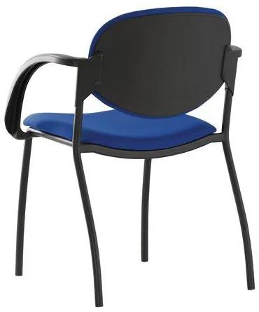 Konferenčná stolička Mandy Black s podrúčkami, modrá