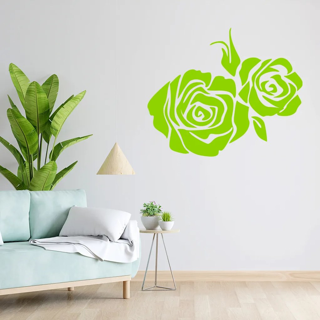 Veselá Stena Samolepka Ruža Farba: žlutá, Veľkosť: 100 x 118 cm
