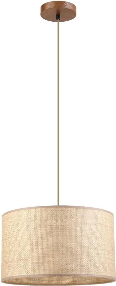 Luster na lanku AIDA 1xE27/15W/230V priemer 35 cm dub/rafia