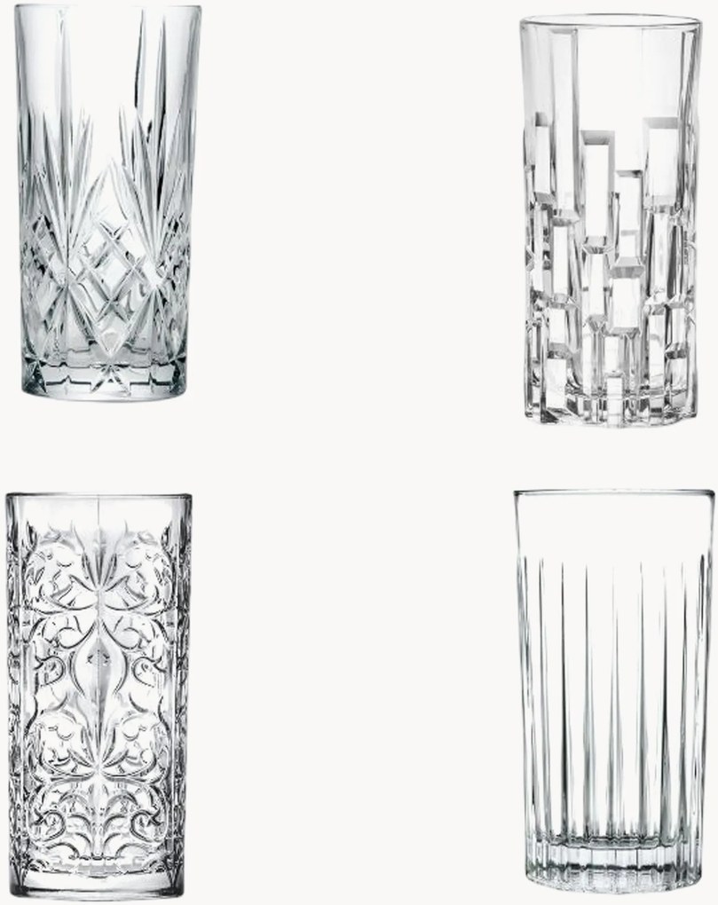 Krištáľové poháre na long drink Mixology, 4 ks