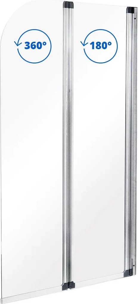 Besco Vaňová zástena AMBITION 2 80140 (80,5x140 cm | Transparent)