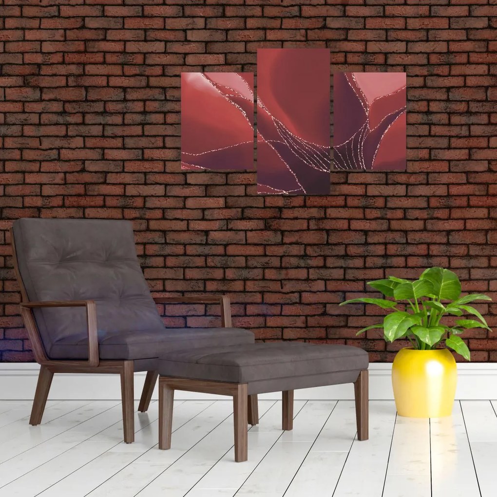 Obraz - Červená abstraktná kvetina N⁰2 (90x60 cm)