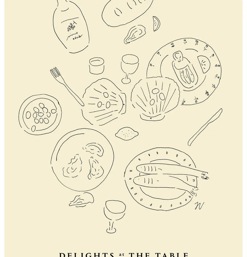 Moikka Plagát Delights at the Table by Isabelle Vandeplassche 50x70