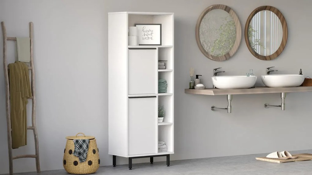 Kúpeľňová skrinka Houseland Dolby biela