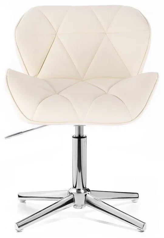 LuxuryForm DESIGN Stolička MILANO na striebornom kríži - krémová