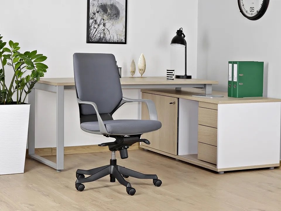 KANCELÁRSKA STOLIČKA APOLLO M ČIERNA / ŠEDÁ