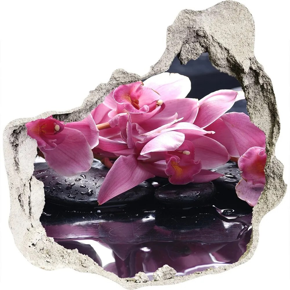 Samolepiaca nálepka na stenu Ružová orchidea WallHole-75x75-piask-28903356