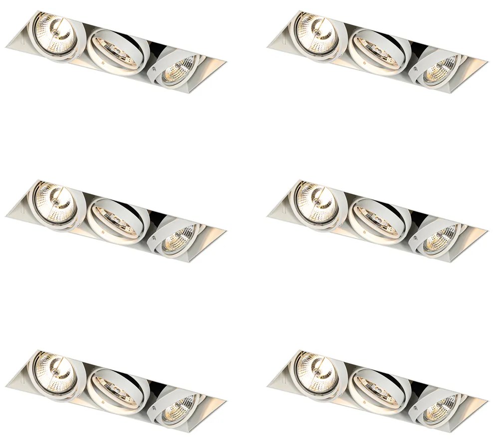 Sada 6 zapustených bodových svetiel biela GU10 AR70 bezrámikové 3-svetlá - Oneon