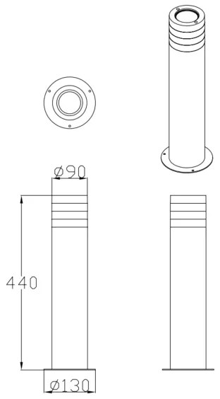 Vonkajšia lampa RINO 1xE27/12W/230V IP54 44 cm čierna