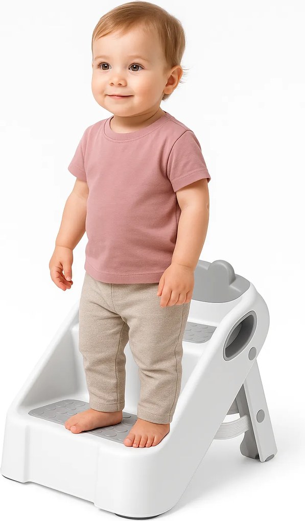 Detské schodíky 01 dvojstupňové sivé