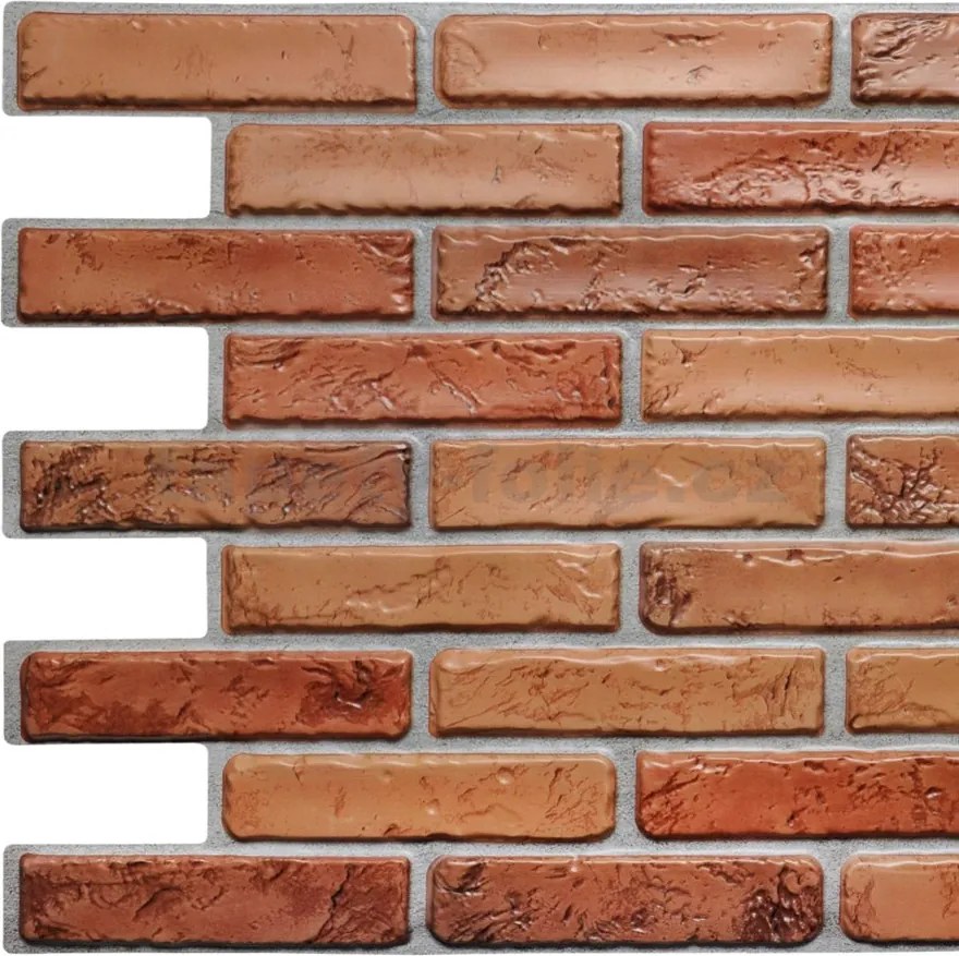 Obkladové panely 3D PVC TP10010442, cena za kus, rozmer 971 x 498 mm, tehla originál, GRACE
