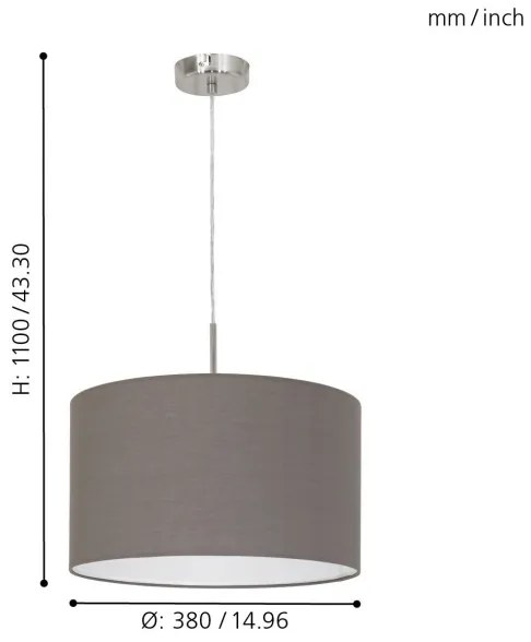 Eglo 31574 Luster na lanku PASTERI E27/60W/230V