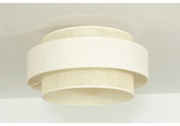 Stropné svietidlo BOHO 1×E27/60W/230V, priemer 40 cm, krémové/juta