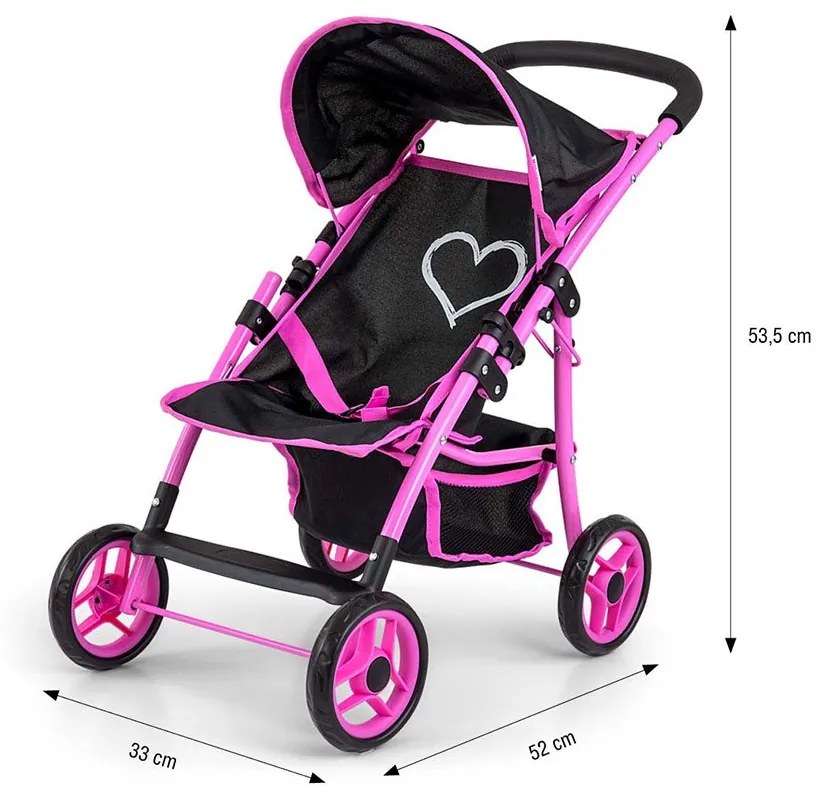 Detský športový kočík pre bábiky Milly Mally Natalie Prestige Black