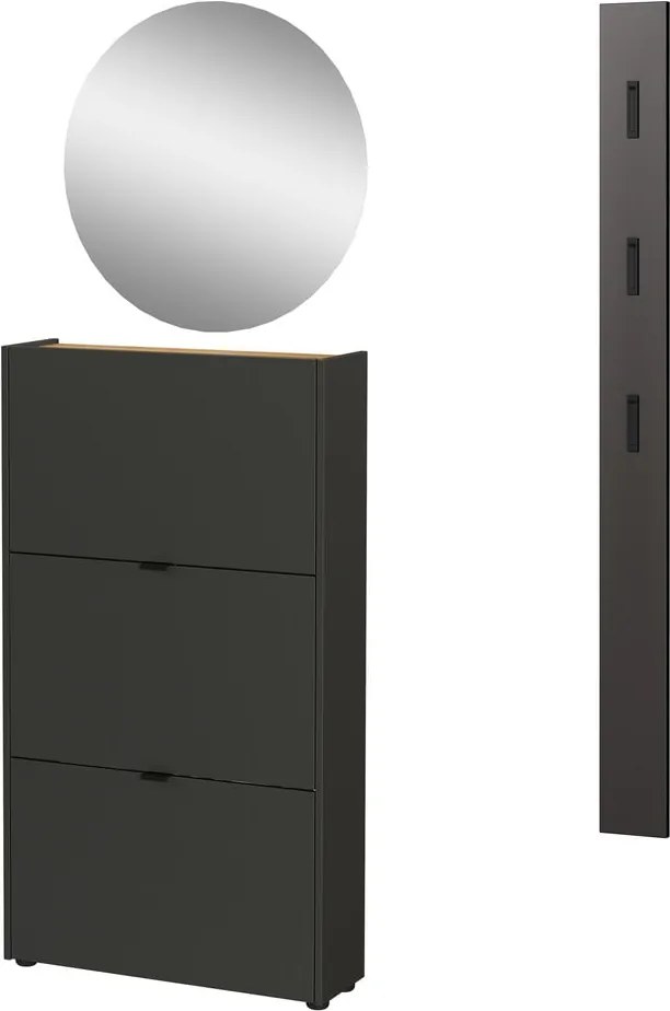 Antracitová predsieňová zostava 101x200x22 cm Ameca – Germania