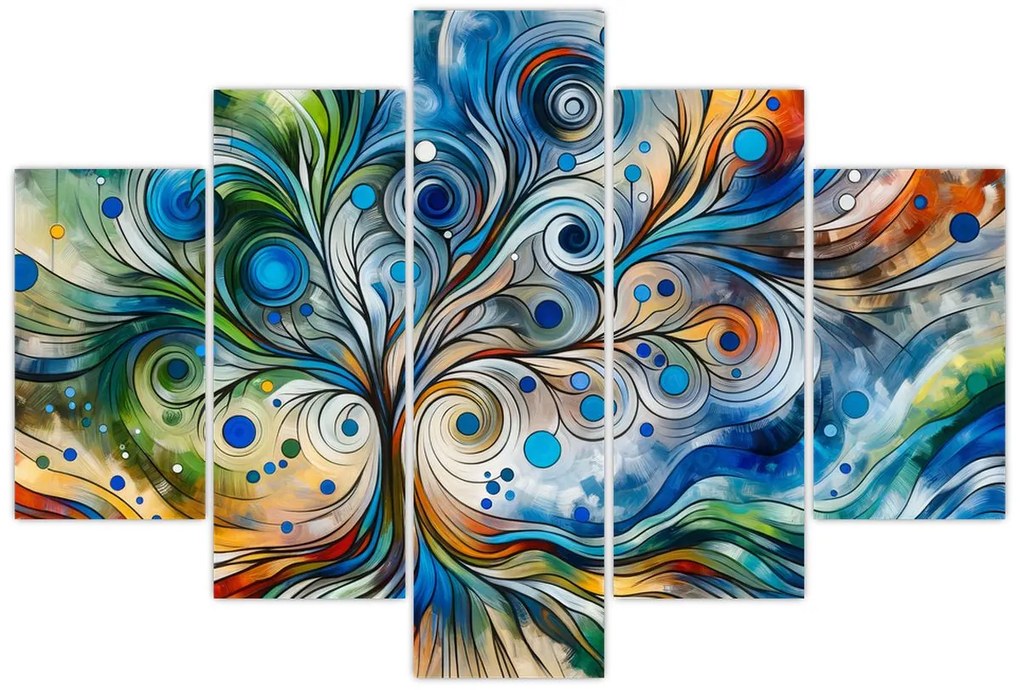 Obraz – Farebný energetický strom (150x105 cm)