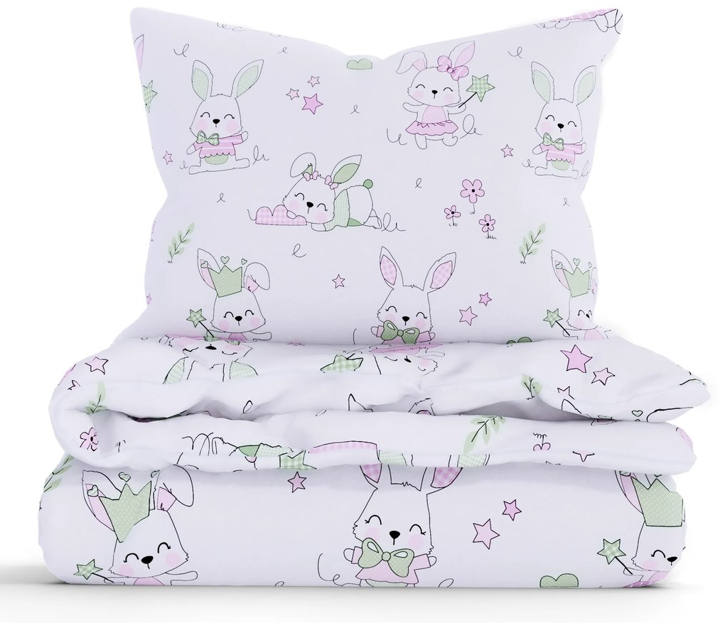 Bavlnené obliečky Renforcé – Zajačikovia ružové