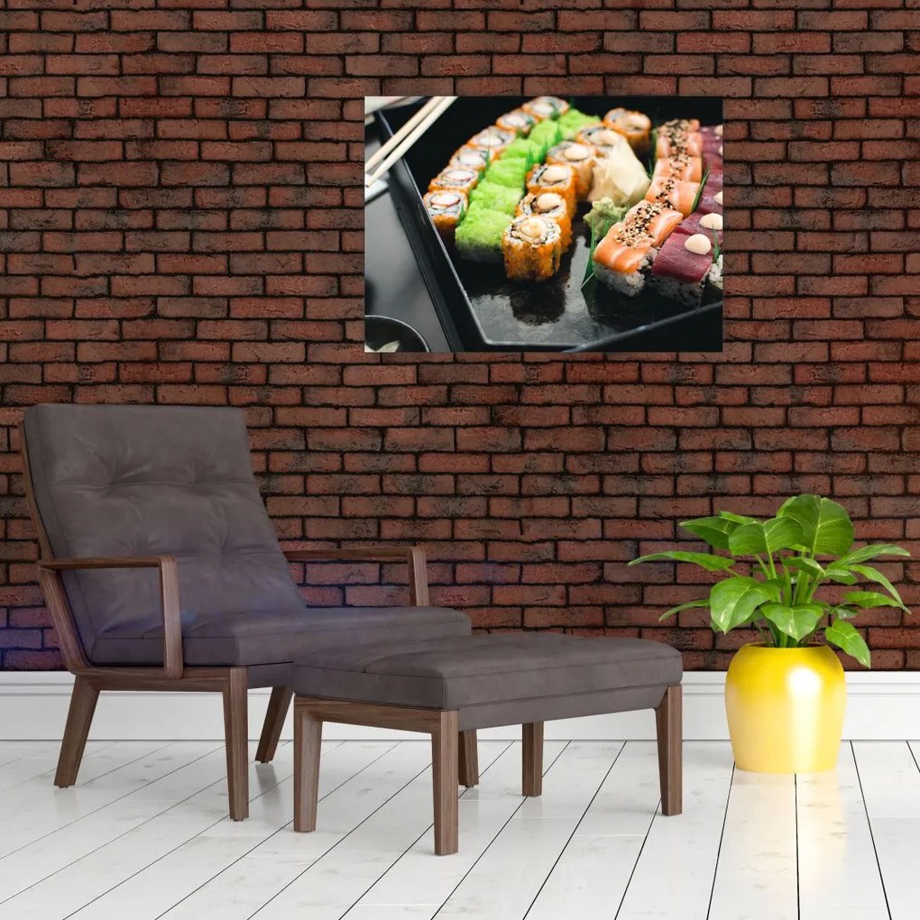 Sklenený obraz - Sushi (70x50 cm)