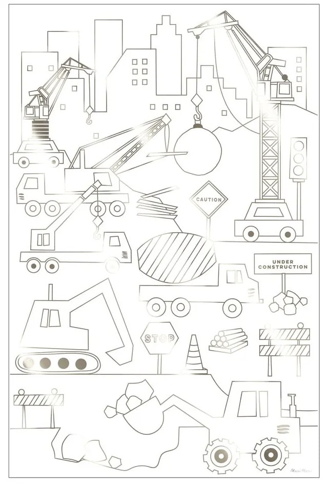Omaľovánky Construction – Meri Meri