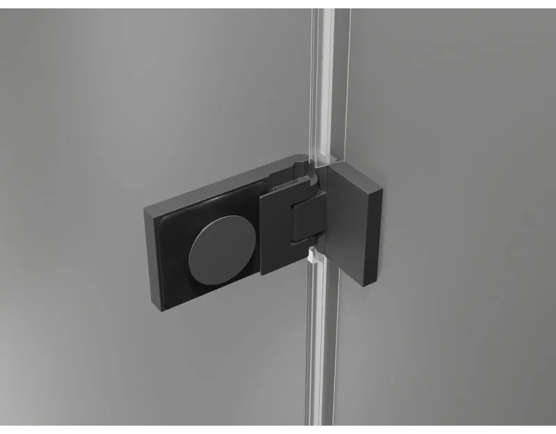 Mexen Lunar-F, L pravé skladacie sprchové dvere 140 cm, 8mm číre sklo, grafitový profil, 836SL-140-050-95-00-P