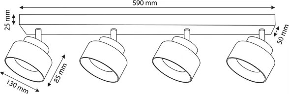 Brilagi - Bodové svietidlo AURA LUX 4xGX53/30W/230V čierna/dymová