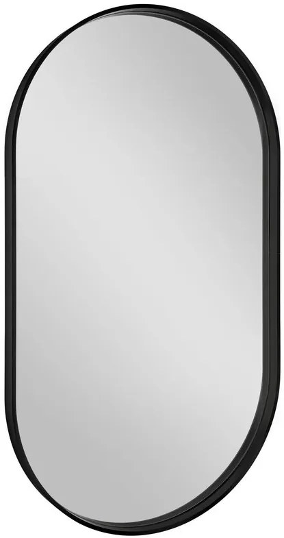 Sapho, AVONA oválne zrkadlo v ráme 40x70cm, čierna matná, AV400