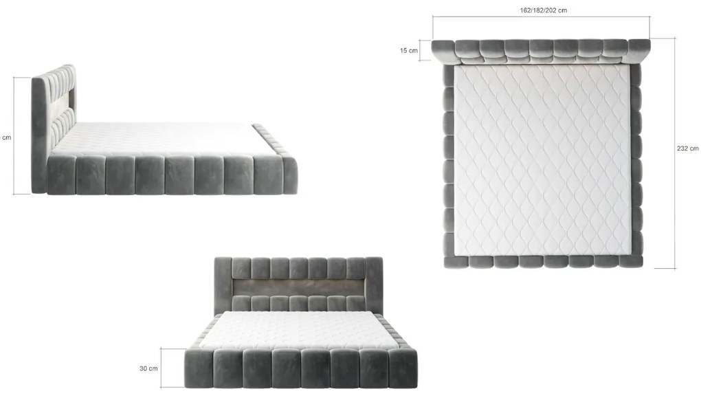 Čalúnená posteľ LAMICA, 180x200, monolith 97