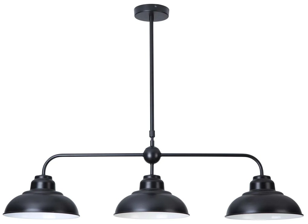 RABALUX Závesné priemyselné osvetlenie DRAGAN, 3xE27, 60W, lampa, čierna