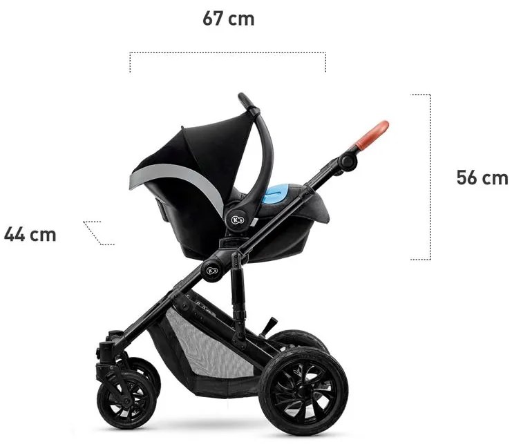 KINDERKRAFT Kočík kombinovaný Prime 3v1 Grey