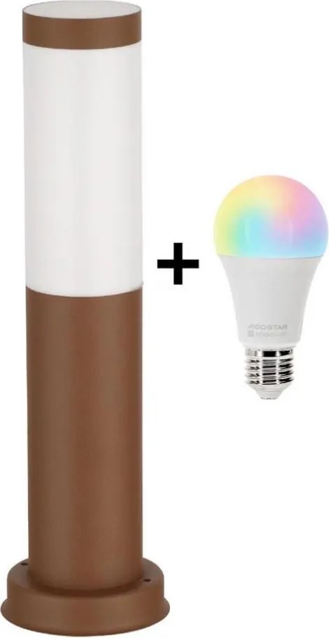 Brilagi - LED RGBW vonkajšie svietidlo 1xE27/9W/230V 40 cm IP44 hnedé
