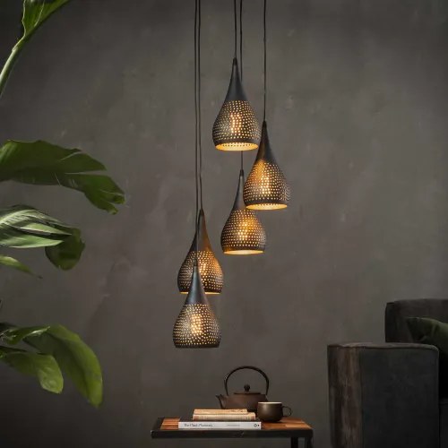 Luster 80-94 5 x Ø15cm industry cone - PRODUKT JE SKLADOM U NÁS - 1Ks - Komfort-nábytok