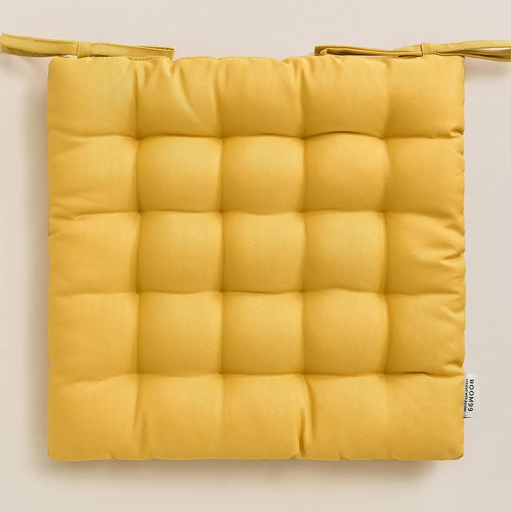 Žltý podsedák na stoličku AURA 40x40 cm