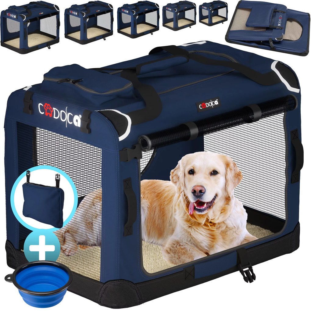 InternetovaZahrada Prenosná taška pre psa XXL 90x61x65 cm - modrá