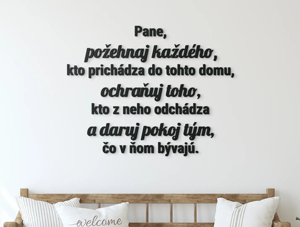 drevko Drevený citát Pane, požehnaj každého Rozmer obrazu: 48 x 61,5 cm, Farba dekorácie: Čierna