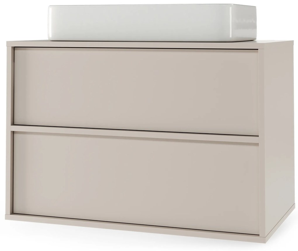 Závesná skrinka pod umývadlo Mossy s doskou 80 cm kašmírová