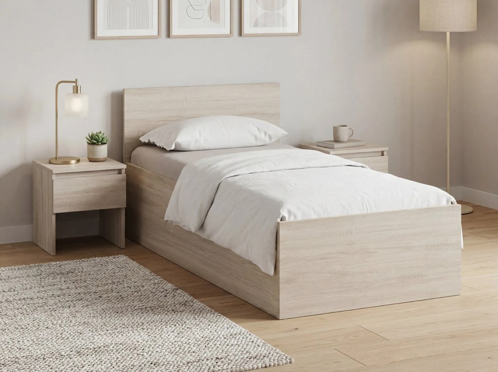 Posteľ SOFIA 80 x 200 cm, dub sonoma Matrac: Matrac SOMMERA 18 cm