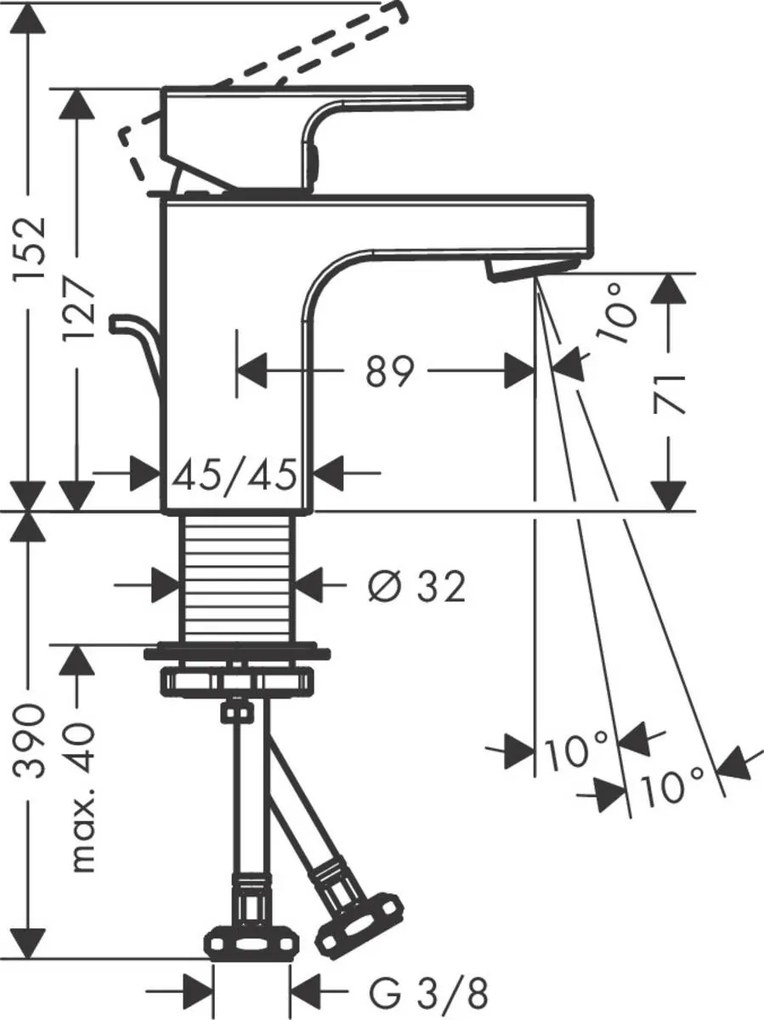 Hansgrohe Vernis Shape, umývadlová batéria s výpustom, CoolStart, EcoSmart, čierna matná, HAN-71593670